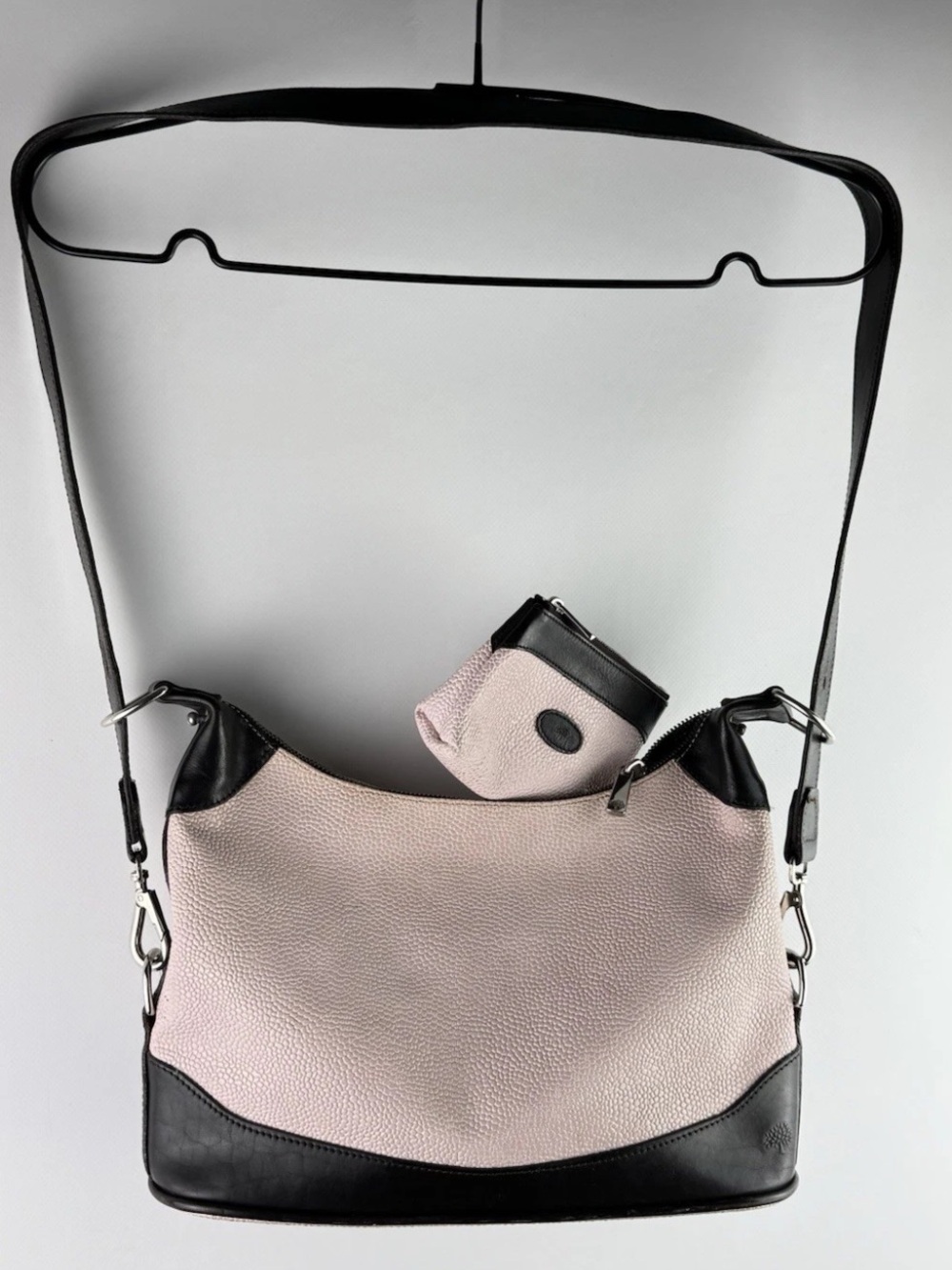 Mulberry Two-Tone Pebbled Shoulder Bag in Pink and Black